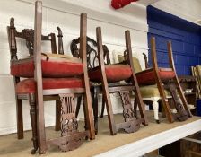 Mid 19th cent. Mahogany elbow chair with carved back and arms plus a 19th century painted hardwood