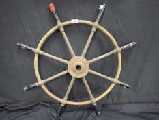 MARITIME: Brown Brothers and Company Rosebank Ironworks Edinburgh bronze ship's eight spoked