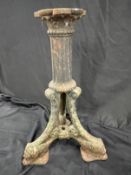R.M.S. OLYMPIC: Rare cast iron Second-Class table base, fluted central column with lions head
