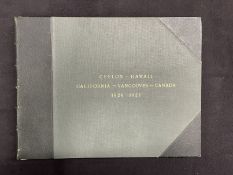 TRAVEL: A superb leather bound album dating from the 1920s of around the world adventure via the