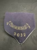 OCEAN LINER: Ex-Queen Elizabeth 2 Cunard steamer chair deck blanket, embroidered Cunard Line 3032.