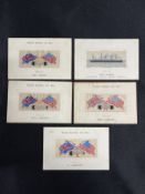 WHITE STAR LINE: Collection of silk postcards including R.M.S. Oceanic and S.S. Lapland. NB The