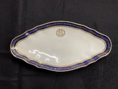 WHITE STAR LINE: First-Class Oceanic Steam Navigation Company oval lozenge dish decorated in