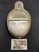 CUNARD: Early 20th century gilt brass and alabaster cabin lamp similar to those seen on Aquitania.