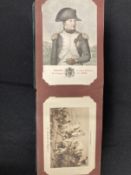 Postcards: Concertina style postcard album containing one hundred cards depicting the life, loves