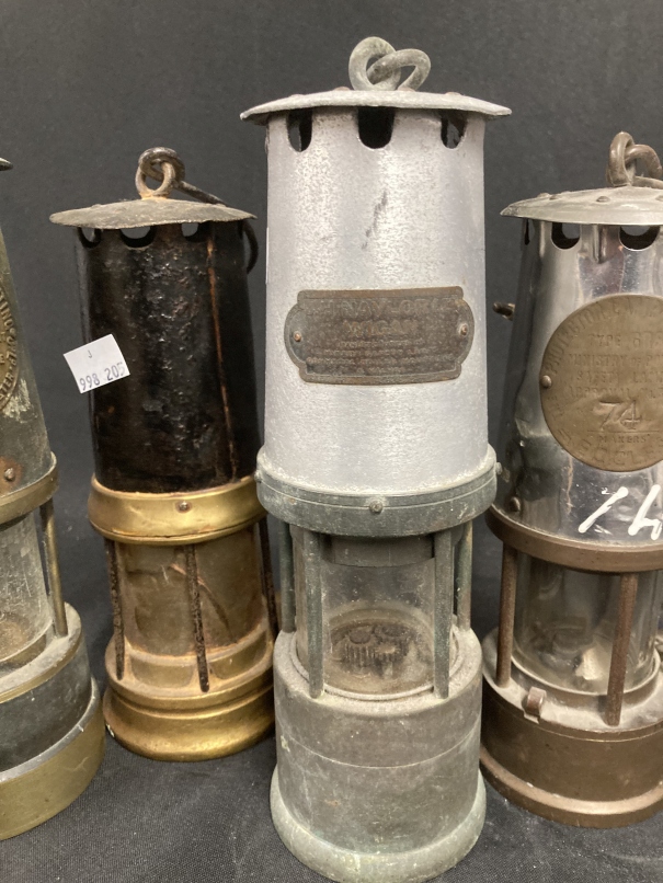 Miners Safety Lamps: 19th cent. Protector x 2, J.F. Naylor plus one other. (4) - Image 4 of 5