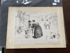 •Ernest Shepard (1879-1976): 'Village Dame' pen and ink believed to be an illustration for Punch