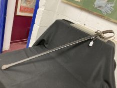 Militaria: 1889/91 Pattern Prussian Hussars Cavalry sword and scabbard, maker W.K.C acid etched