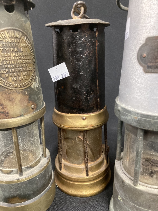 Miners Safety Lamps: 19th cent. Protector x 2, J.F. Naylor plus one other. (4) - Image 3 of 5