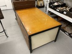 20th cent. Office plan chest of five drawers, each pine drawer approx. 55ins. x 34ins. 3ins. Overall