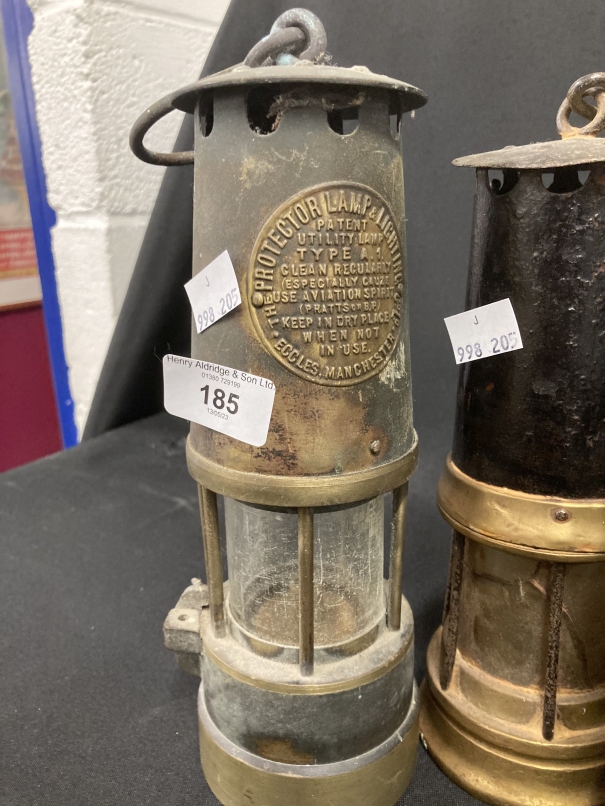 Miners Safety Lamps: 19th cent. Protector x 2, J.F. Naylor plus one other. (4) - Image 2 of 5