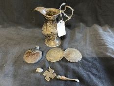 Silver: Scottish Provincial cream jug, embossed decoration c1810, possibly made by Dick & McPherson.