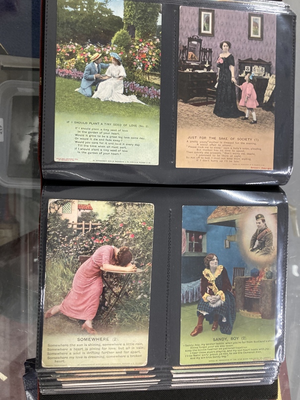 Postcards: Albums series cards, WWI, etc. British topographical, European cards, WWI silk, etc. (5 - Image 3 of 5