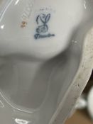 20th cent. Ceramics: Dresden figures, he seated with a cockerel, she feeding a hen and chicks, a