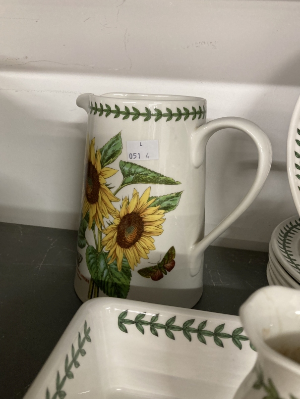 20th cent. Ceramics: Portmeirion dinner plates x 6, sunflower jug, mug, vase and square dish. - Image 2 of 3