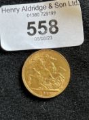 Bullion, Coins: George V, 1911 Full Sovereign, scratches to face.