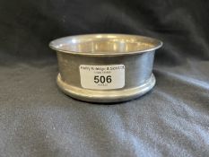 Hallmarked Silver: Wine bottle coaster, London millennium marks.