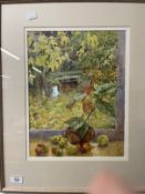 Peter Amos 1934: Watercolours on paper, The Path 12ins. x 16ins. and Annie Williams 1942 watercolour