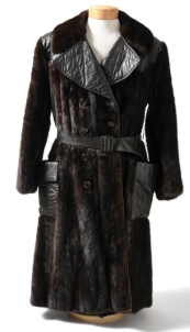 Elvis Presley Personally-Owned and Worn Custom-Made Leather and Mink Coat: Offered is a custom-
