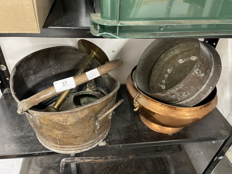 19th cent. and later mixed copper and other metalware.