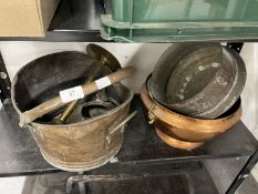 19th cent. and later mixed copper and other metalware.