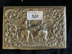 Siam Export Silver: Cigar box embossed with elephants. 12.3oz.