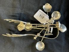 Chinese Export Silver: Cake server by Lee Yee Hing and six matching teaspoons. 4.4oz.