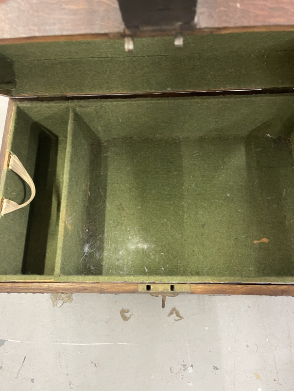 19th cent. Oak metal bound silver box. Approx. 26ins. x 17ins. x 16ins. - Image 2 of 2
