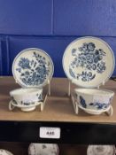 18th cent. First Period Worcester porcelain three flowers tea bowl and saucer c1775. 3ins and