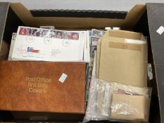 Stamps: First day covers, three albums and one stockbook of 20th century mainly used World stamps,