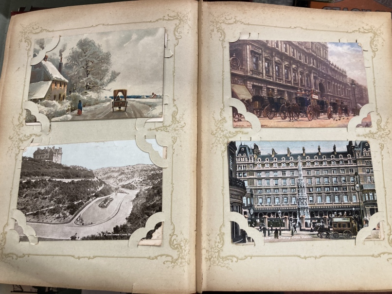 Postcards: Edwardian Art Nouveau albums containing many hundreds of cards including glamour, - Image 6 of 6