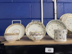 Derby tea bowl and saucer of fluted form, white ground and painted with intricate gilding c1800,