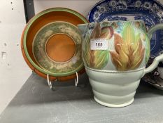 Ceramics: Clarice Cliff Celtic leaf and berry jug pattern 41A approx. 8ins. Plus Clarice Cliff