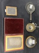 Early 19th cent. Grand Tour reliquary featuring a picture of a saint on silk surrounded by twisted