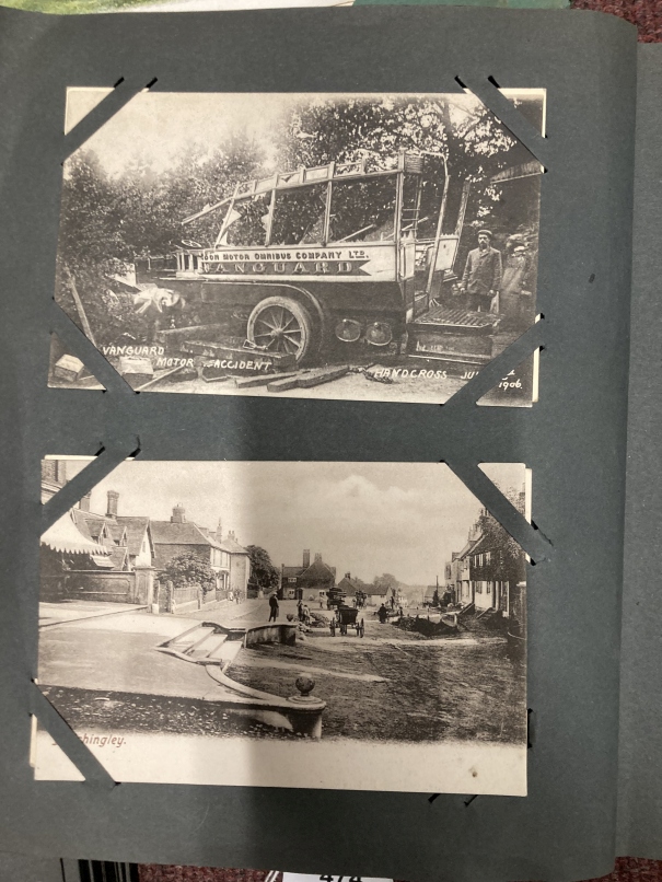 Postcards: Edwardian albums containing hundreds of cards including early railway vanguard omnibus - Image 3 of 5