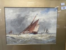 Frederick James Aldridge 1850-1933 watercolour on paper Stormy Sea, signed bottom right 14ins. x