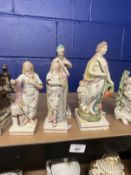 Early 19th cent. Staffordshire group of historical figures, Neptune, Venus, Faith and Hope all