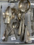 White metal Swiss silver assorted flatware stamped 800. Total weight 27oz.