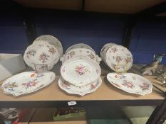 19th cent. Ceramics: A Bloor Derby stand (possibly for a small sauce tureen), painted with sprigs