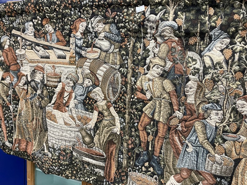 Textiles: Pair of 20th cent. Tapestry wall hangings in the medieval style. 46ins. x 25ins. - Image 2 of 2