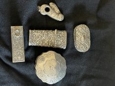 Objects of Virtu: Embossed tooth pick holder Birmingham mark Taylor & Perry, embossed oval shape