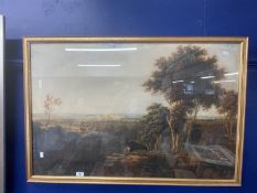 John Dobbin (1815-1888): Watercolour, figures in a wooded landscape, signed lower centre J.
