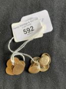 Hallmarked 9ct gold pair of oval chain cufflinks. Weight 6.5g. Plus three odd oval chain link