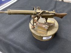 World War One: Rare WWI Trench Art, lighter taking the form of a heavy machine gun complete with