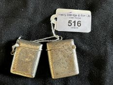 Hallmarked Silver: Pair of early 20th cent. Vestas, Birmingham marks. 30g.