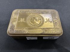 Militaria: WWI Princess Mary Christmas Tin complete with Bullit pencil and Christmas card.