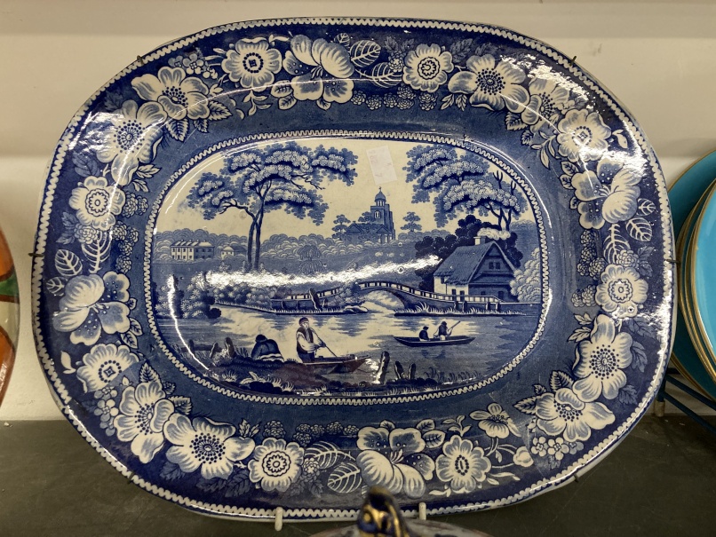19th cent. English Ceramics: Masons Imari bowl, stand and cover, Spode blue and white meat serving - Image 3 of 3