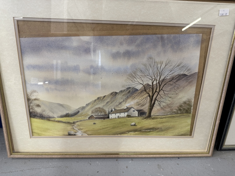 20th cent. Bristol Savages: Watercolours Alfred Moores Blue Tits on a Blossom Branch, Roy Wrench - Image 3 of 4