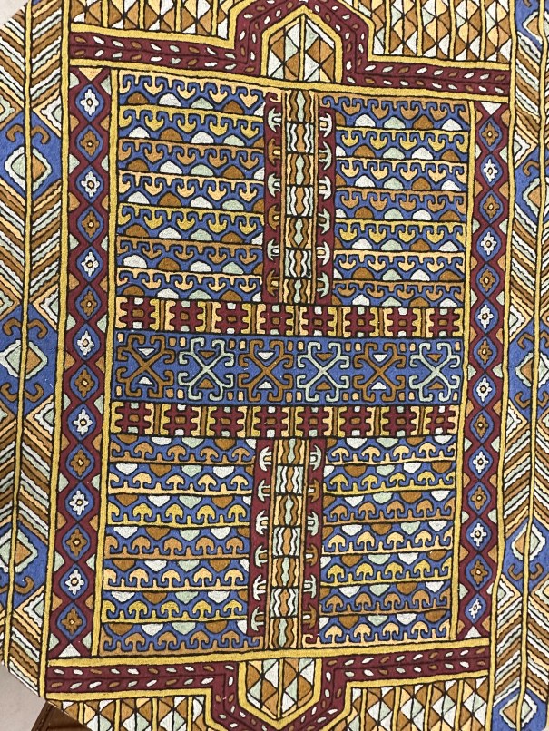 Carpets/Hangings: Late 19th/early 20th cent. Possibly Ottoman multicoloured ground, two thin borders - Image 2 of 2