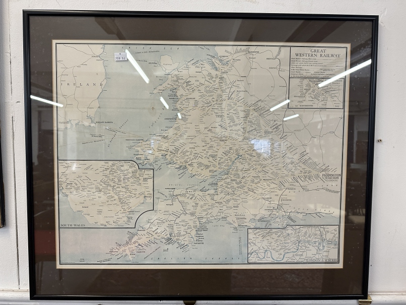 Maps: Great Western Railway map with insets for South Wales, London and Suburbs, Birmingham, - Image 2 of 2